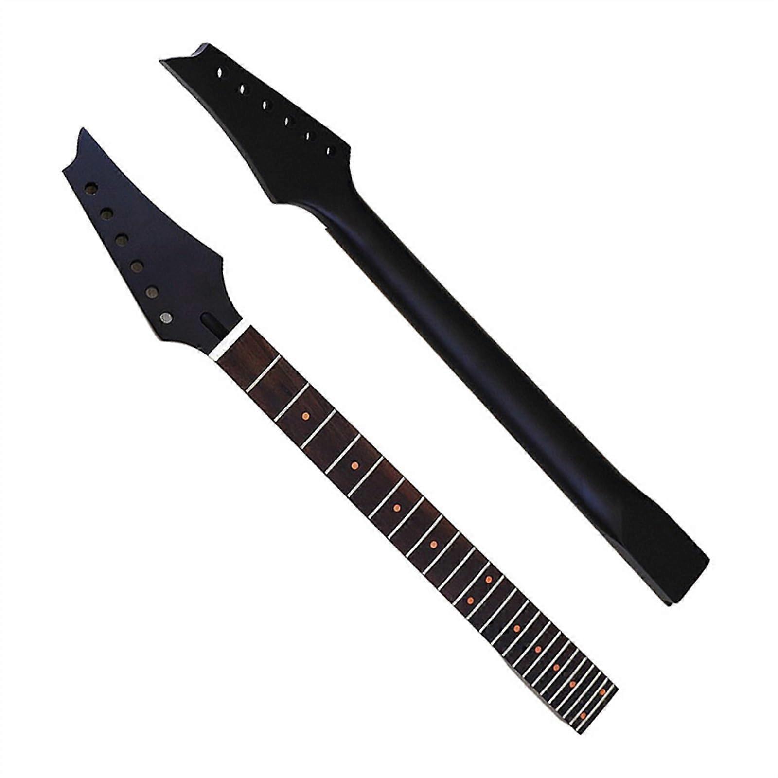 Electric Guitar Neck Replacement 6String 24Fret Maple Fingerboard Matte Black Solid Wood for 5.7 Wide Body