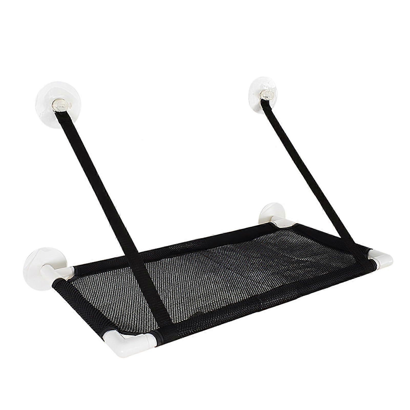 Cat Window Perch with Strong Suction Cups, Breathable Mesh Hammock Bed for Sunbathing Cats, Black