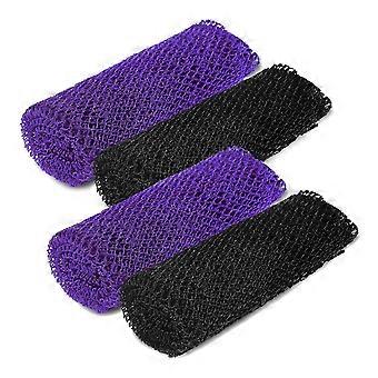 African Exfoliating Body Net Long Bath Sponge Back Scrubber, 4 Pack, 31.5 x 11.8 inch