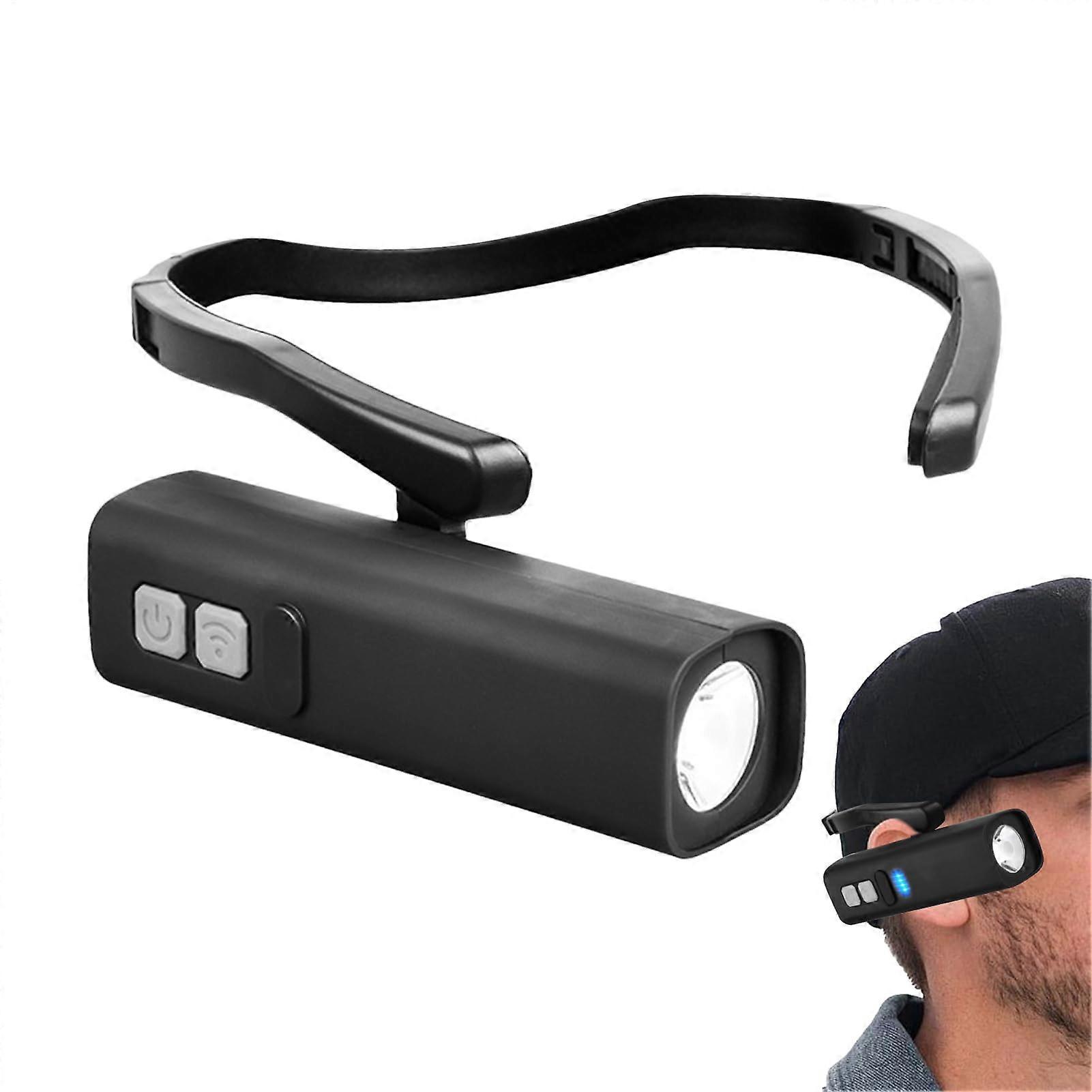 LED Rechargeable Motion Sensor Headlamp with Comfortable Ear Hook for Camping Hiking Running