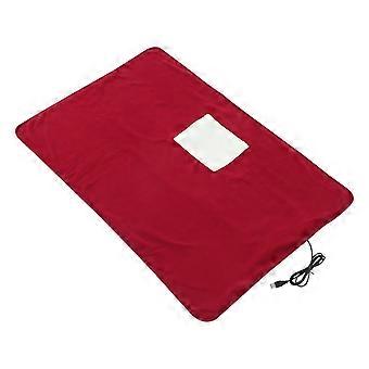 Tapete térmico para cães, tapete térmico para animais de estimação, aquecido por USB, cor vermelha, ideal para o inverno, para animais recém-nascidos (1 unidade).