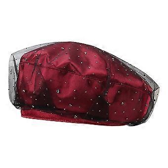 Elegant Hollow Out Mesh Beret With Rhinestones French Style Hat For Women Stylish Summer Outdoor Caps Fashion Accessory  1