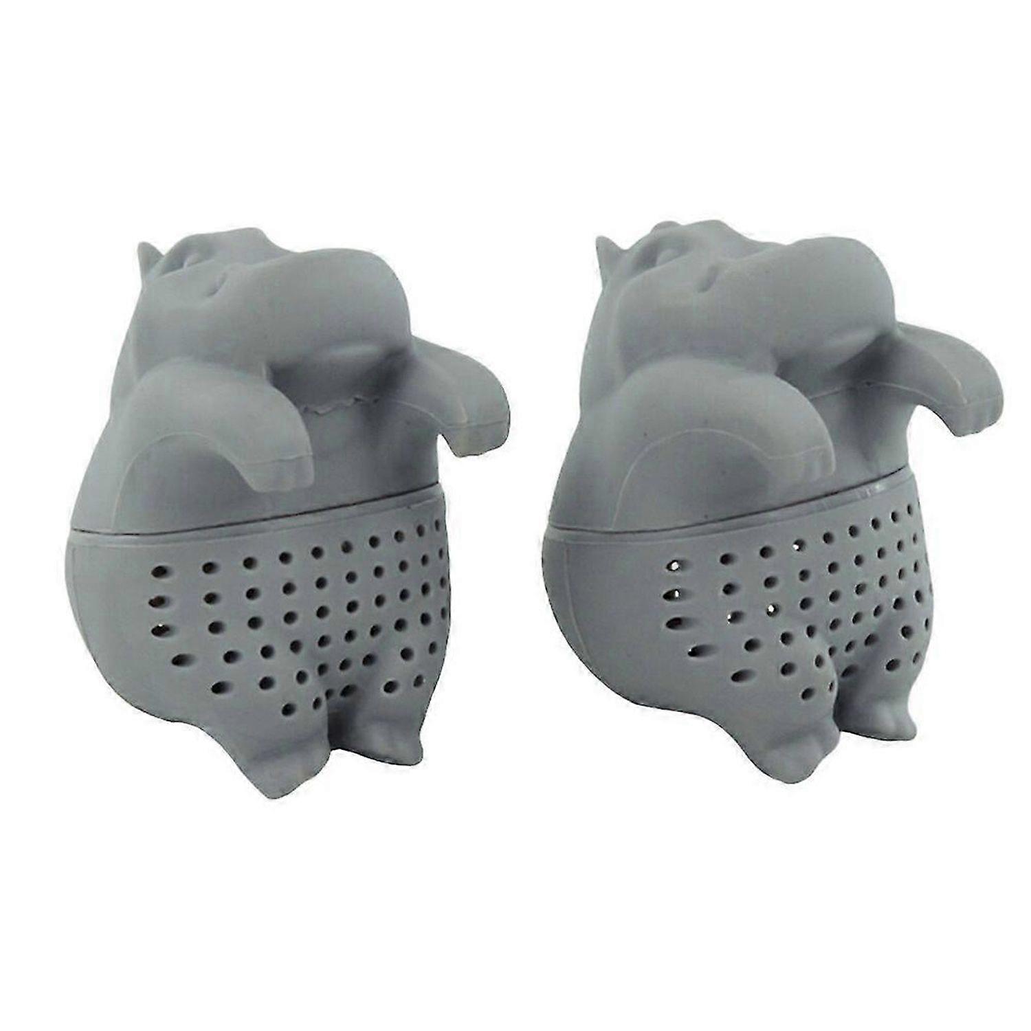 Hippo Silicone Tea Infuser Tea Loose Leaf Tea Strainer Filter Diffuser Kitchen Tools Gadgets (Grey)