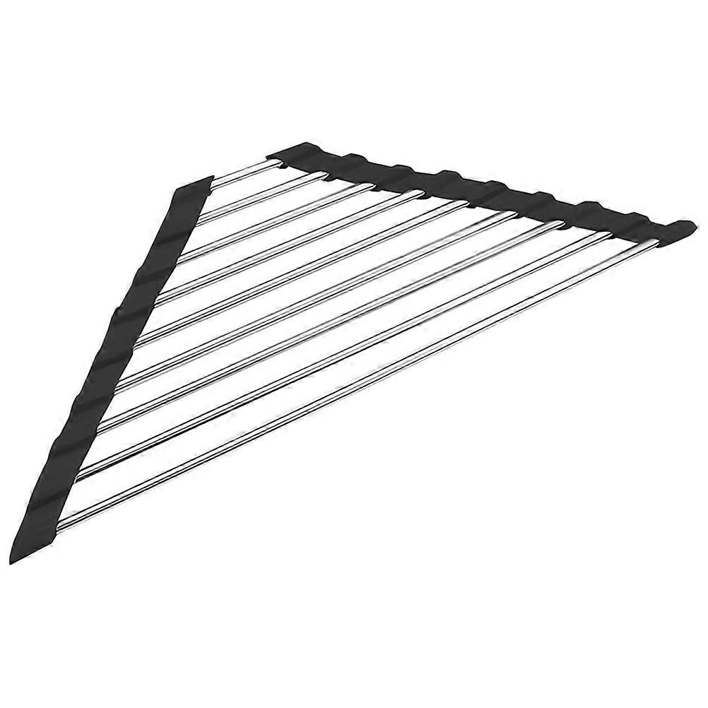 Triangular Drain Rack for Kitchen Use Stainless Steel Sink Drying Holder