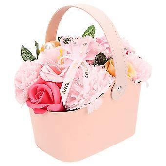 Duftende Seife mit Blumenmuster, Geschenkbox für Zuhause, 1 Stück, rosa Blumenstrauß