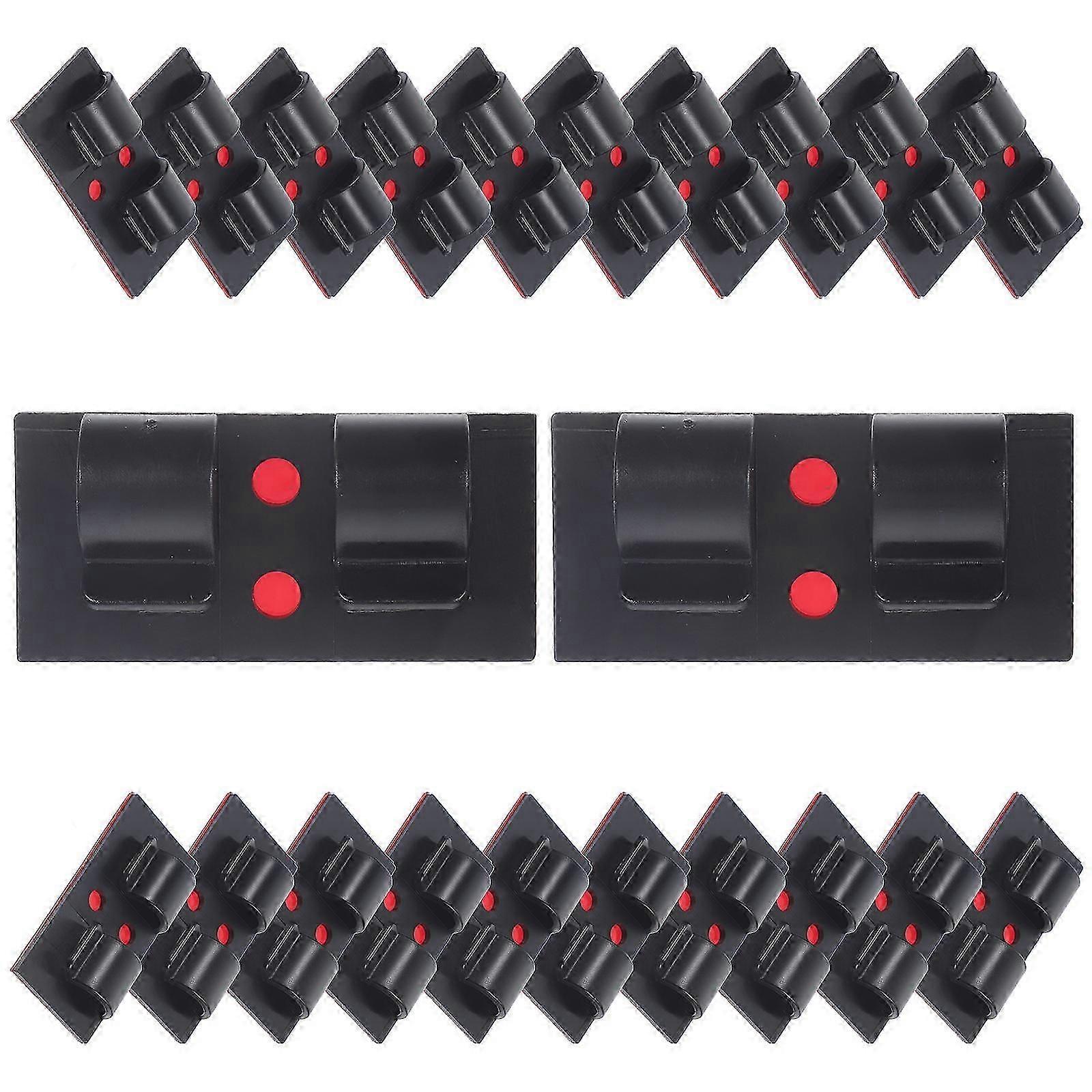Adhesive Black Cable Clips Holder for Wire Management 25Pcs Set