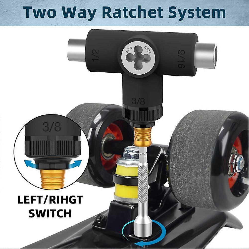 Multifunctional Skate Tools Multi-Function Portable Skateboard T Tool Accessory with T-Type Allen Key