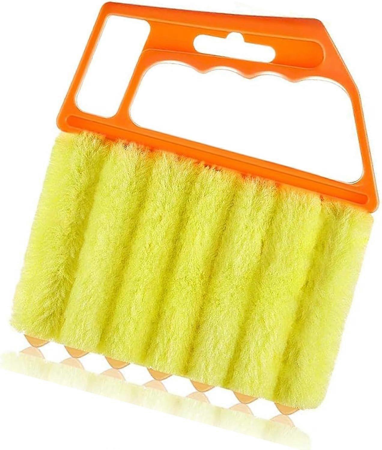 1-Pack Orange Blind Cleaner Duster Tool  7 Finger Microfiber Dusting Brush for Window Blinds