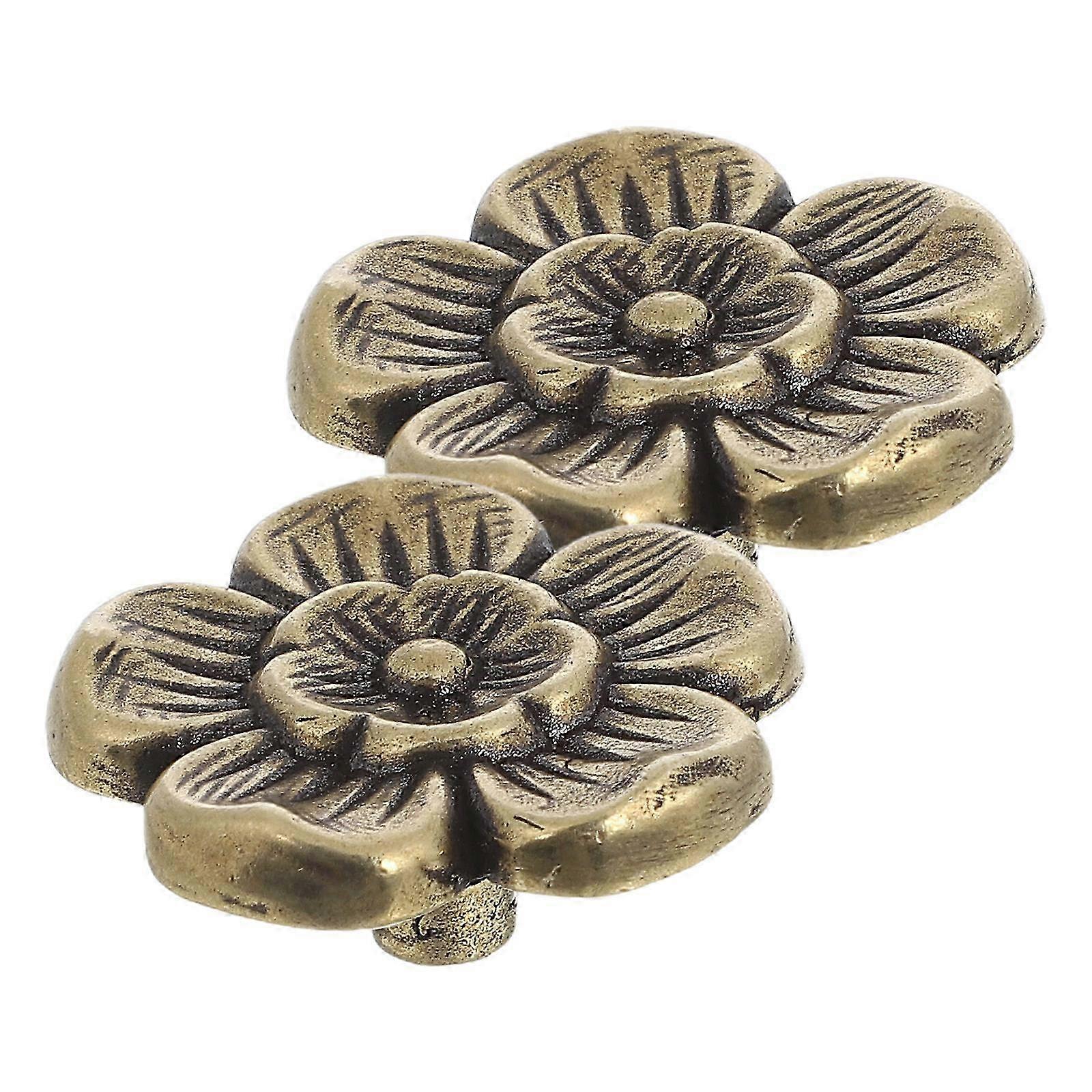 Flower Cabinet Knobs Brass Material for Drawer 10Pcs Vintage Style Handles
