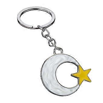 Star Moon Design Keychain Pendant - Zinc Alloy & Metal Buckle - for Keys & Bags