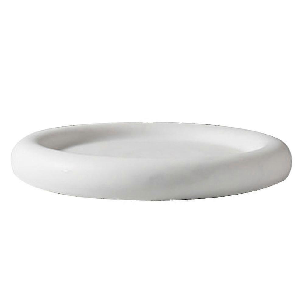 Matte Ceramic Steak Plate, Thick-Edged, White, 1Pcs, Kitchen Use