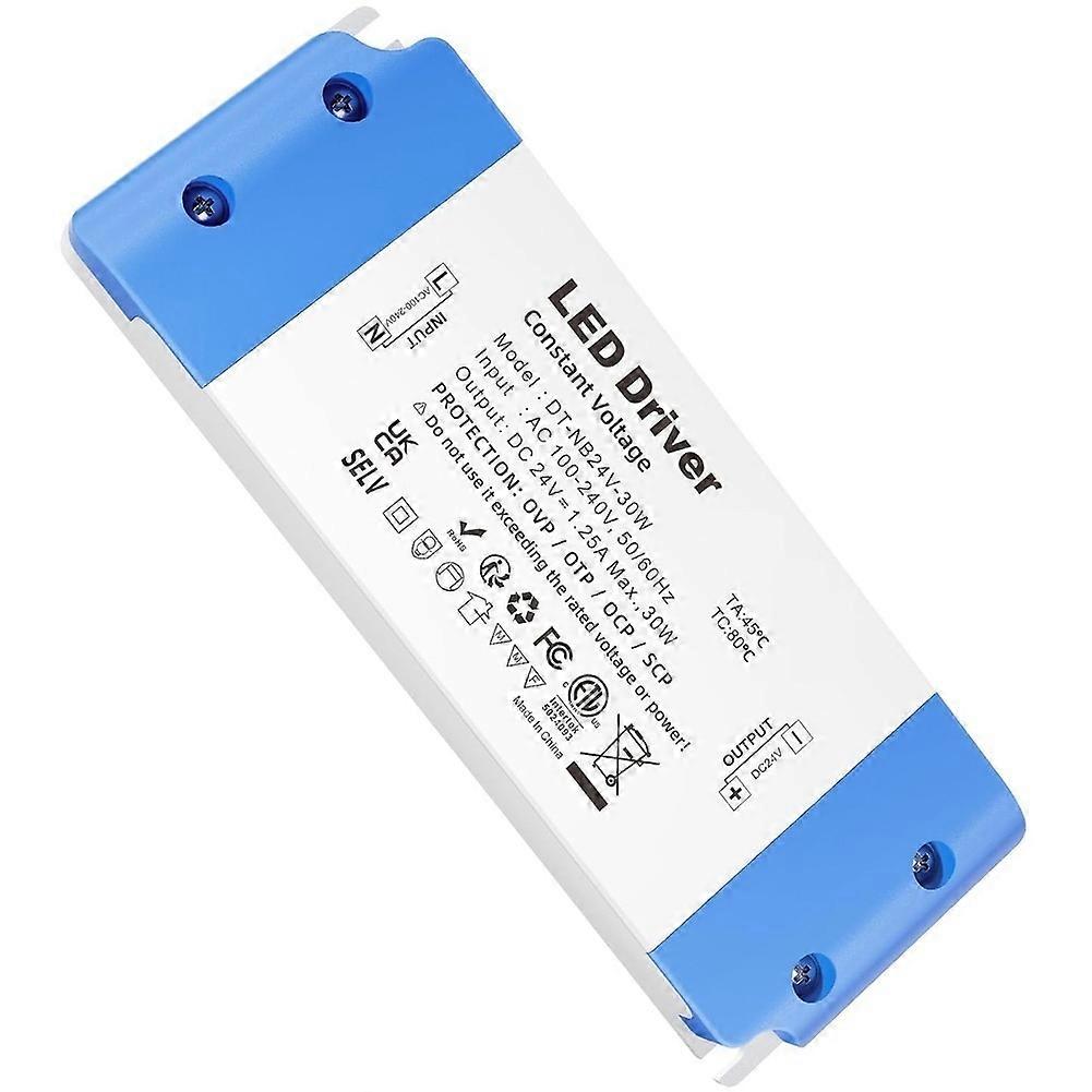 LED-transformator 24V 30W 1,25A, ultradunne voedingstransformator, slanke drivervoeding laagspanningstransformator