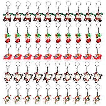 Christmas Hanging Keyring for Decor 50Pcs Assorted Color Cartoon