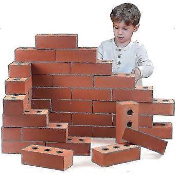 100pcs Life Size Foam Building Bricks 1.6x0.8x0.45cm For Construction Role Play And Pretend Play