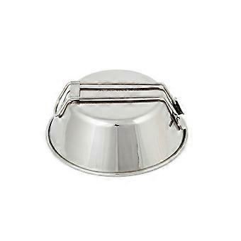 1 tazón de acero inoxidable con mango plegable tazón portátil para comer al aire libre (estilo aleatorio)