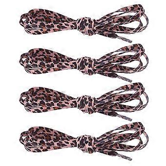 2 Paar Klassische flache Schnürsenkel Kreative Schnürsenkel Coole Schnürsenkel (Leopard)