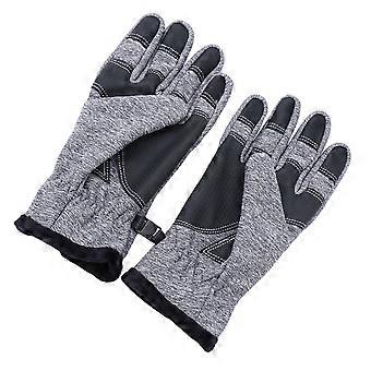 Grey Waterproof Touching Screen Gloves Cycling Gloves for Outdoor Activities