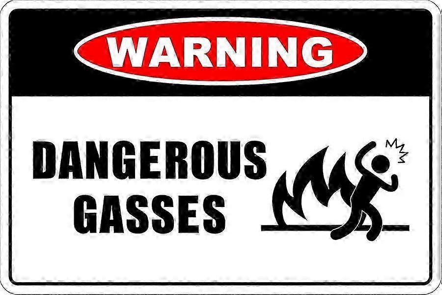 Placa de metal de alumínio com aviso de gases perigosos, 20x30 cm (8x12 polegadas).