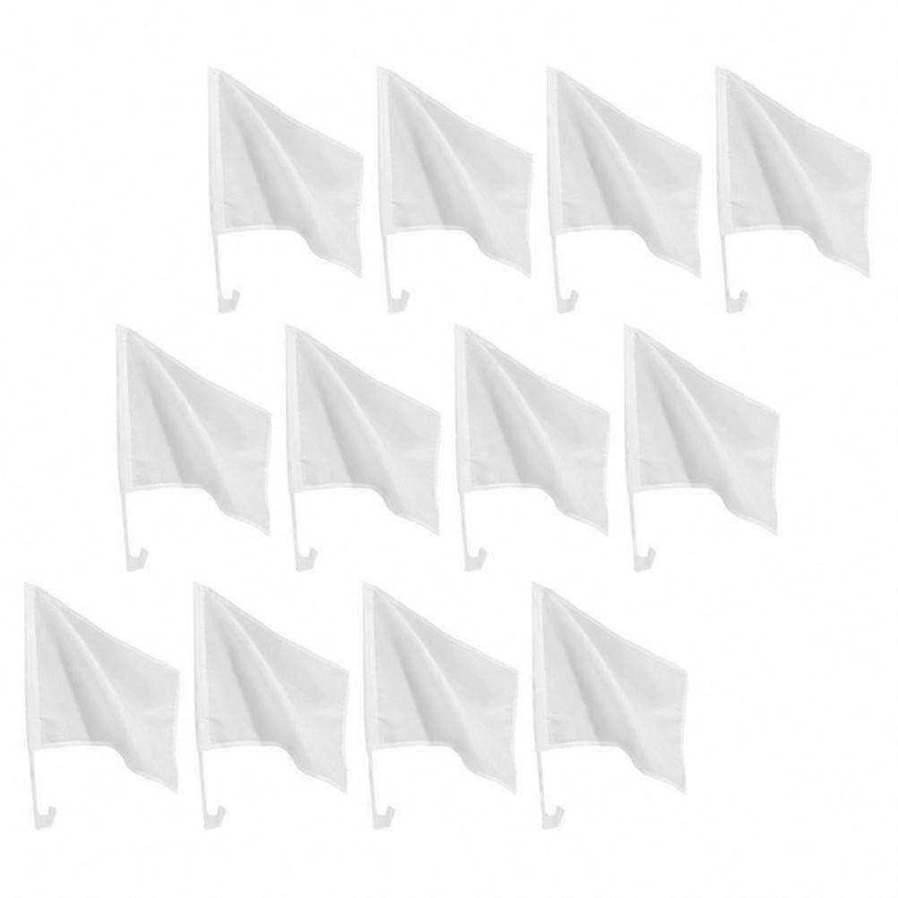 12 Pcs Blank Handheld Shaking Flags for DIY Competitions
