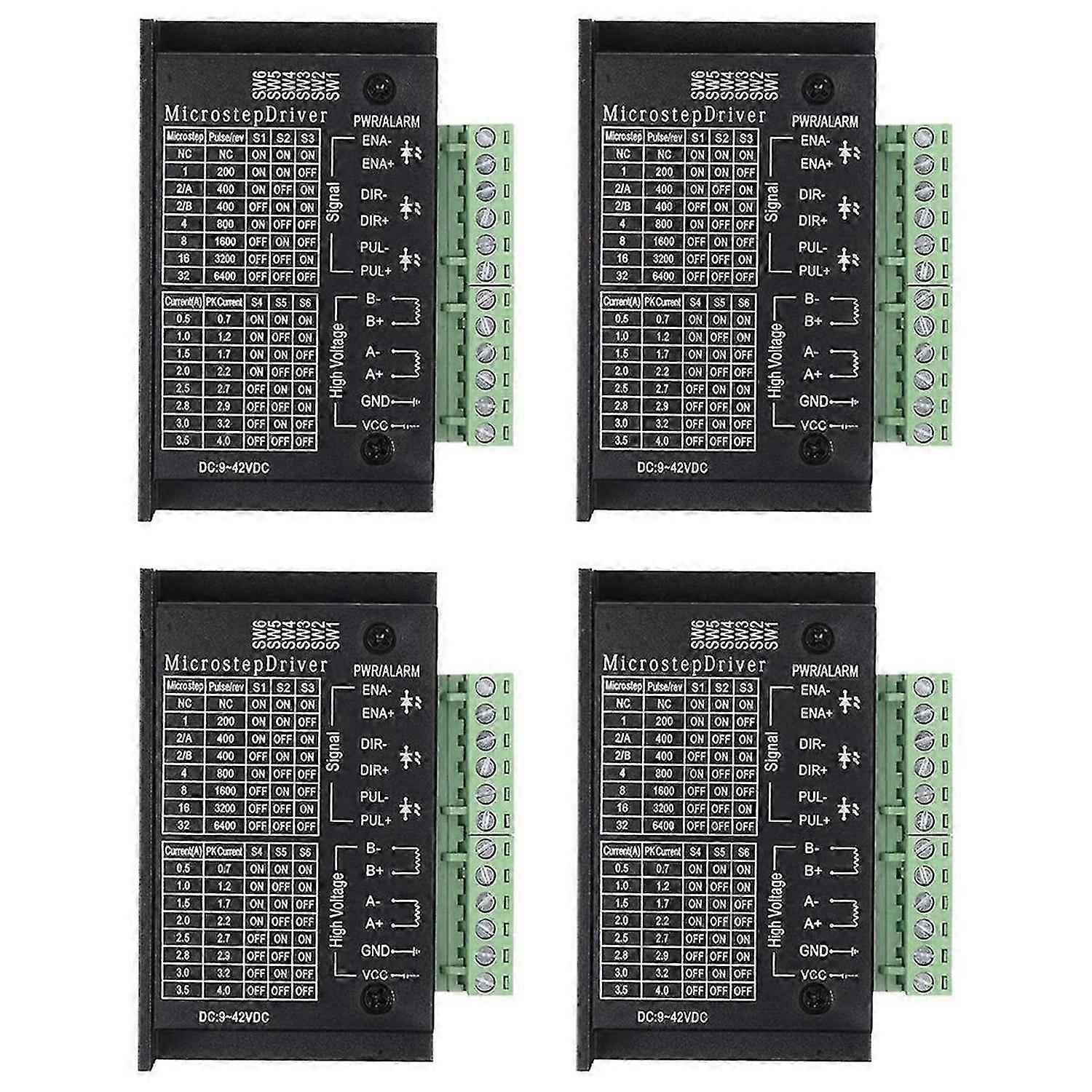 TB6600 Stepper Motor Drivers, 4Pack 4A Stepper Driver Controller CNC Digital Mini Step Driver for 42