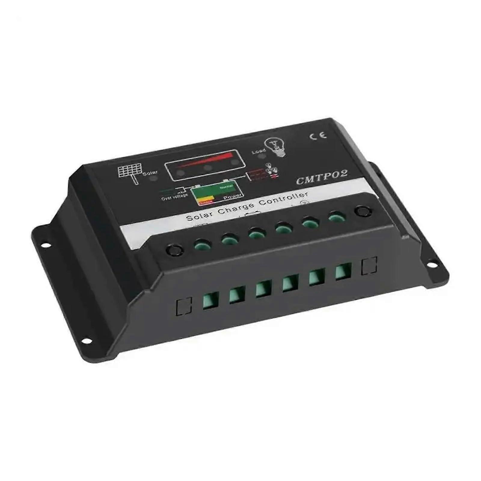 30A MPPT Solar Charge Controller 12V 24V Automatic Voltage Detection with Indicator Light Black
