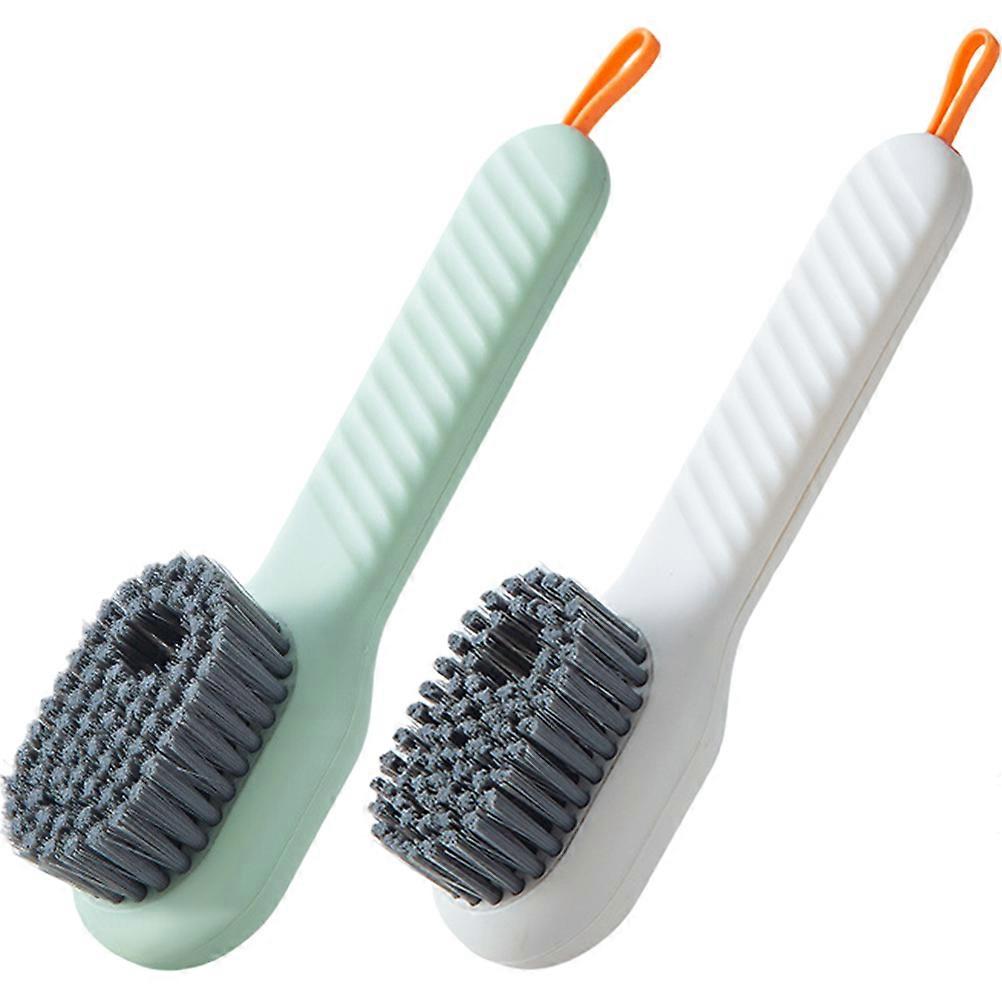 2Pcs Shoe Brush for Cleaning with Automatic Liquid Soap Dispenser