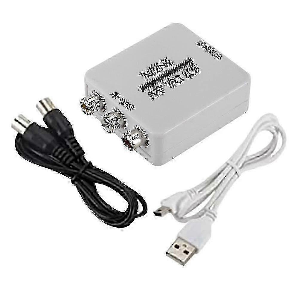 RF Coaxial Composite Video Cable Converter - RCA Compatible Modulator for TV