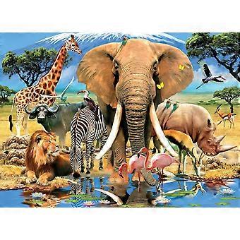 African Wildlife Jigsaw Elephant Giraffe Lion Zebra Rhino Puzzles Educational Puzzle CYQL-012
