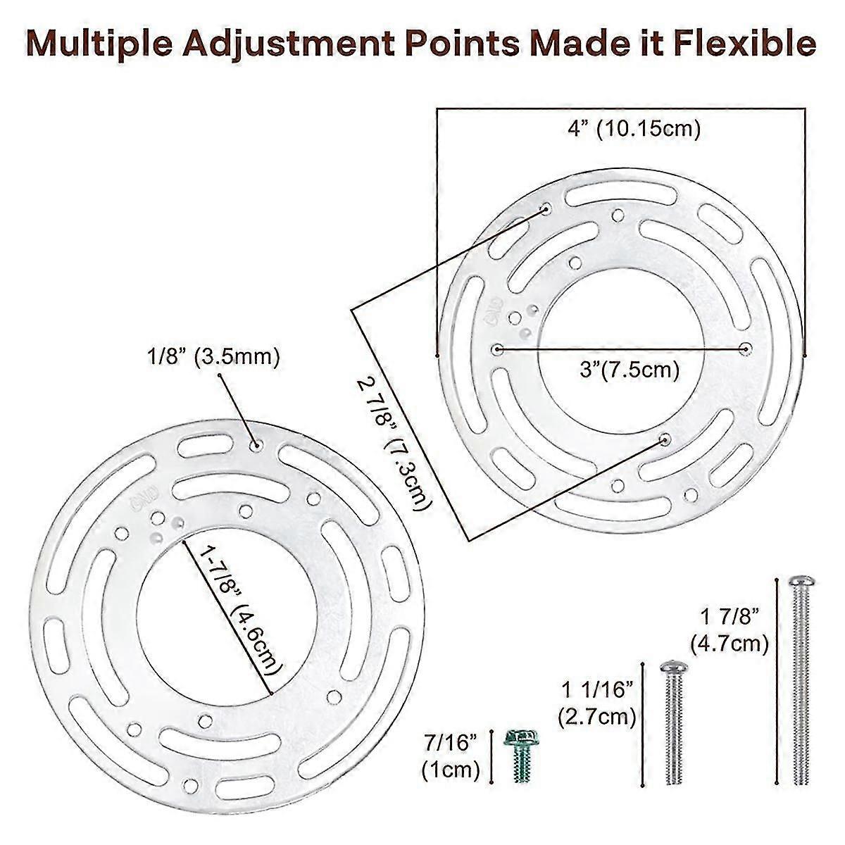 Mounting brackets for light plates, 2 pack with screws