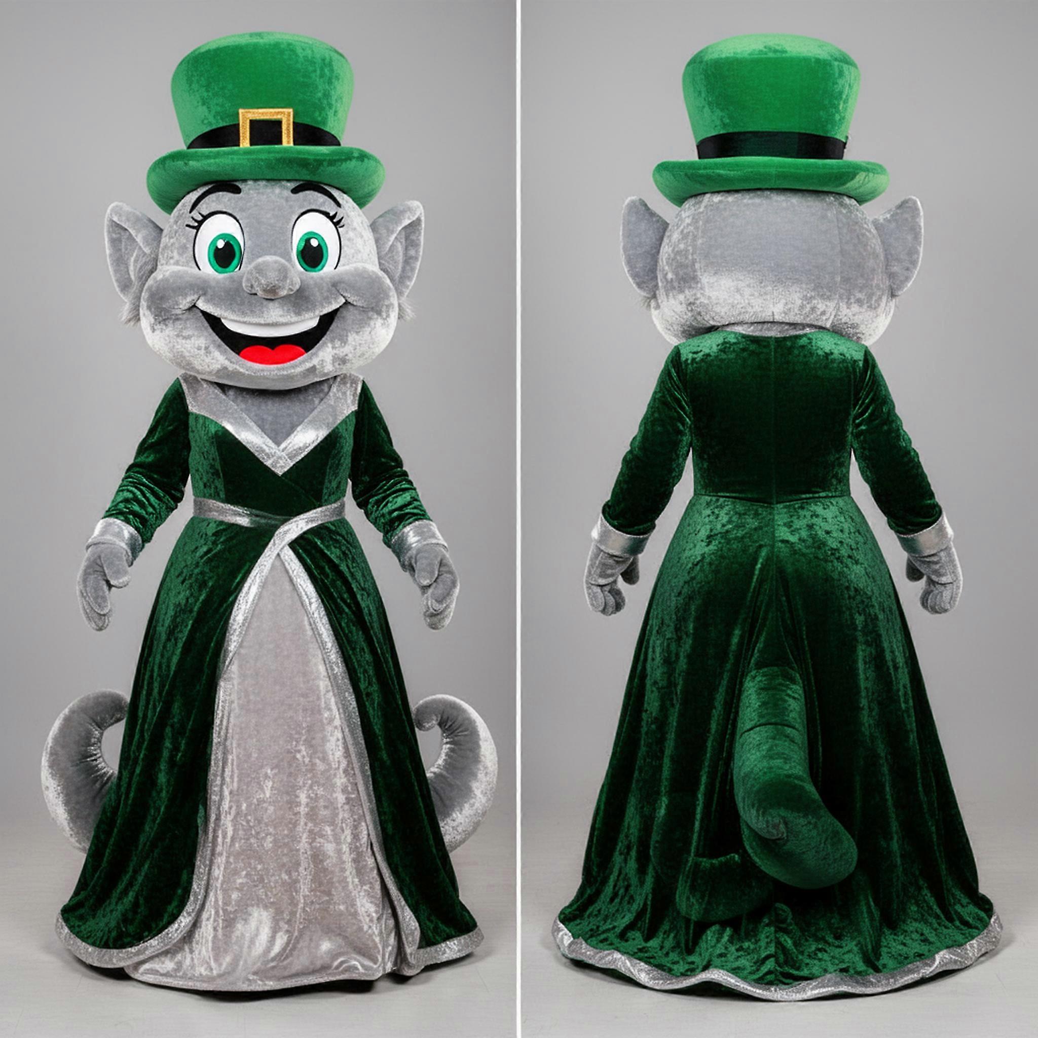 MASTICOT Emerald Green Broad Shouldered Leprechaun Mascot