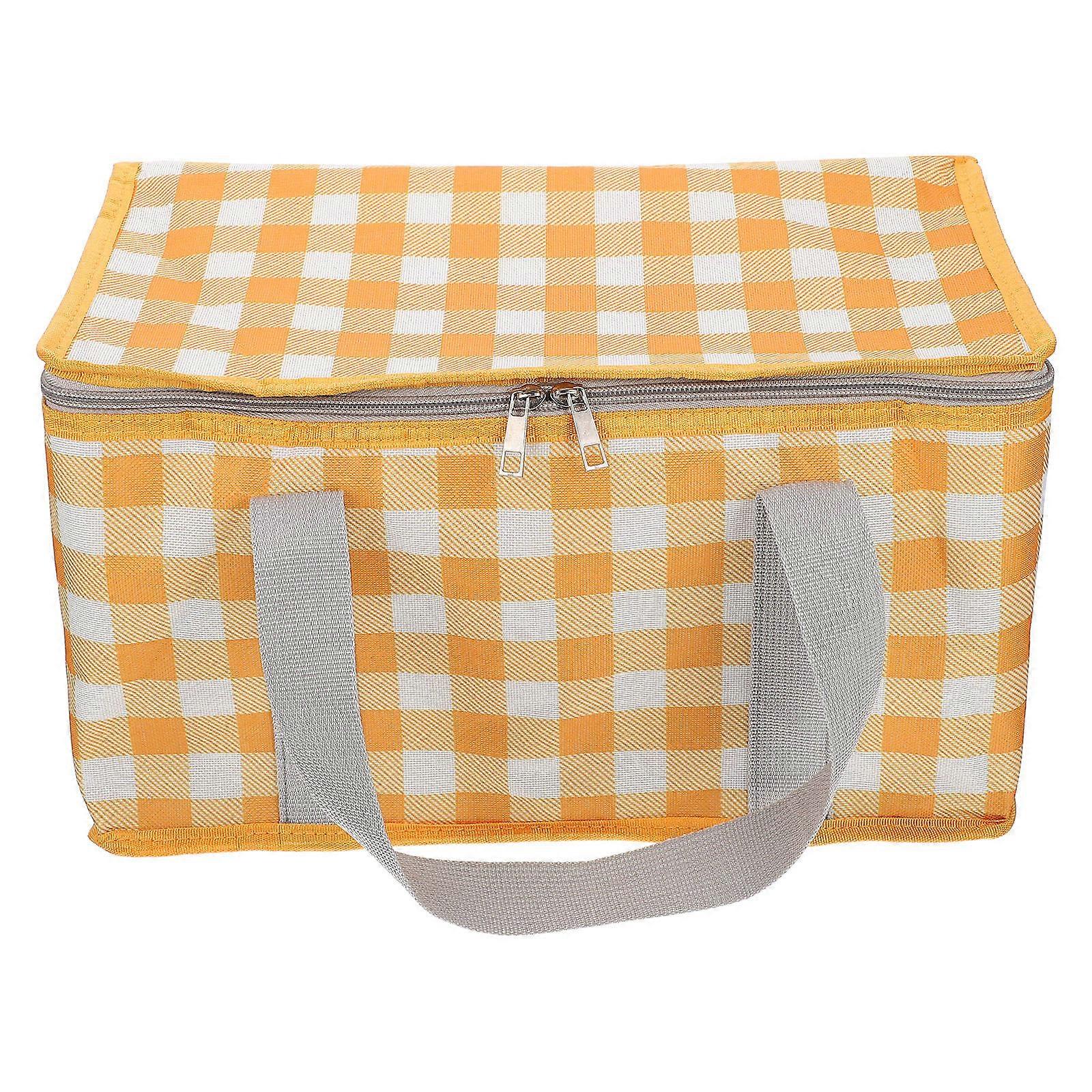 Lunch Bag Multi-Function Bento Bag for Convenient Insulation 2Pcs Yellow Waterproof