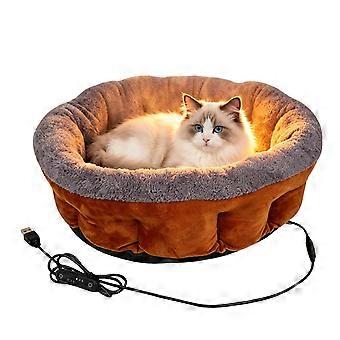 Heated Pet Bed Temp Adjustable 3 Timers Removable Washable Pet Cushion Indoor