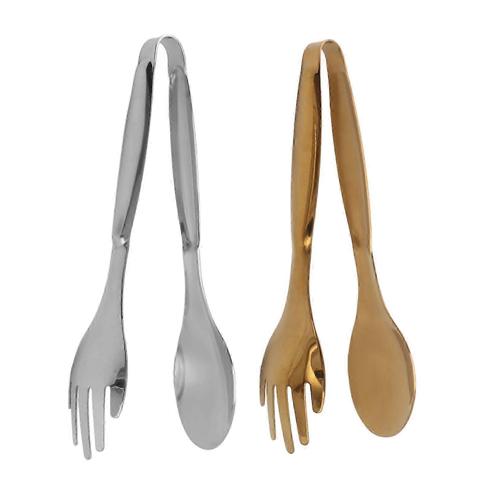 Ergonomic Spoon Fork Tongs 304