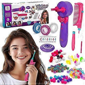 3-in-1 Magic Hair Styler for Kids-Electric Hair Braider with DIY Bead Accessories,Pretend Play Hairdresser Toy for Girls Ages 4-8_ynap