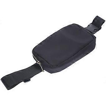 Fitness Fanny Pack Waist Bag for Women, Nylon Adjustable Belt, Lightweight Crossbody Chest Bag for Gym Workout Running Travel and Daily Use, Black