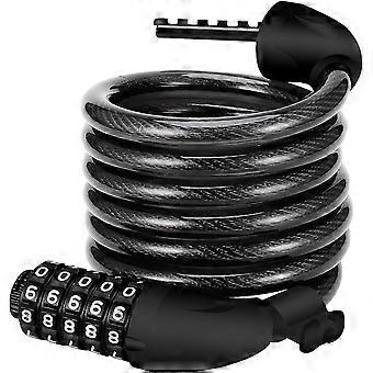 Bike Lock, Bike Lock Long 120cm x 12mm, Cable Lock for Bike Scooter Motorcycles Bike Gate with 5 Digit Smart Code and Stroller Bike, Bike Lock Anti-Th