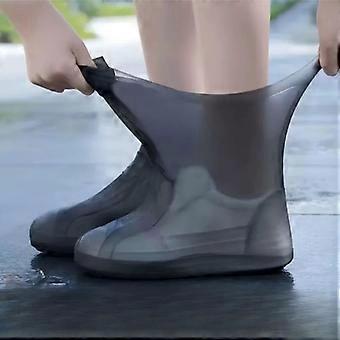 Waterproof Shoe Covers, 1 Pair Transparent Non-Slip Rain Overshoes, Foldable Elastic Reusable Foot Protection for Outdoor Activities