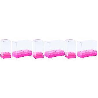 Nail Bit Organizer Manicure Drill Bits Container for Reserving 6Pcs