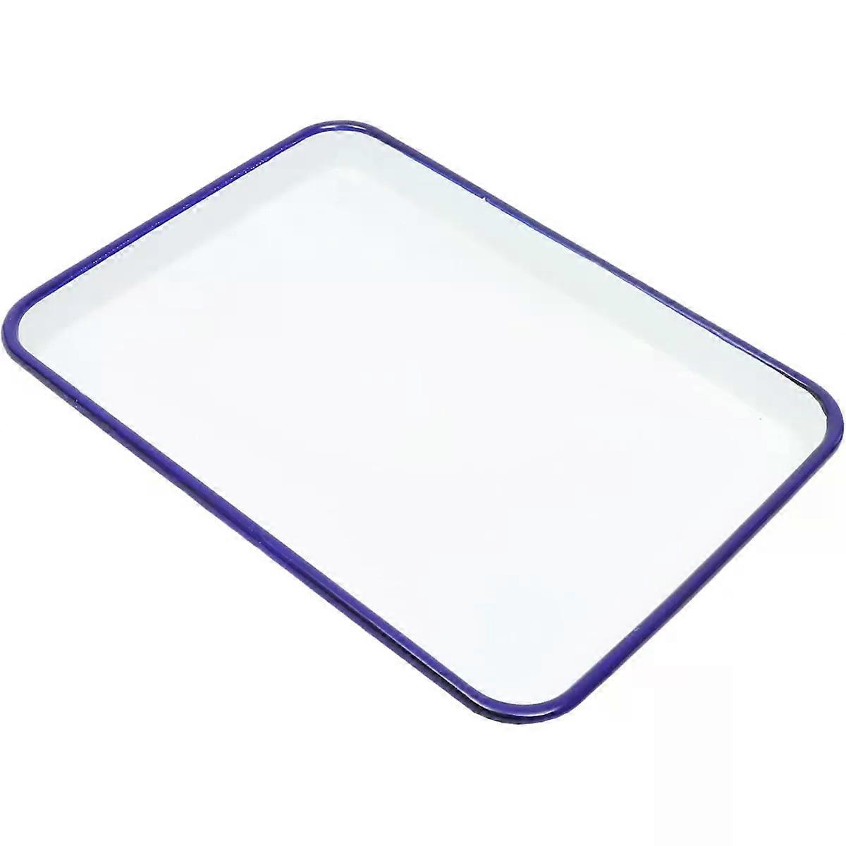 White 27x19cm Enamel Baking Pan Rectangular Bakeware Tray