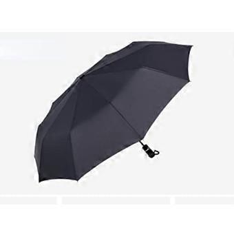 Windproof Travel Umbrella Automatic Folding UV Protection with Durable 10 Ribs ThreeFold Black