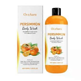 Persimmon Exfoliating Body Wash 100ml, Deep Cleansing Moisturizing Shower Gel for Smooth Skin and Odor Control
