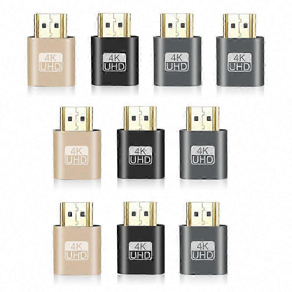 Virtual Display Adapter 10-Pack, HDMI Compatible 4K EDID Dummy Plug, Headless Display Emulator