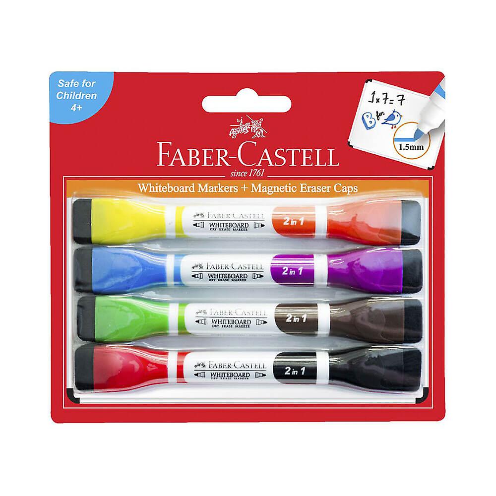 Faber Castell Whiteboard Markers Water Based Ink With Magnetic Eraser Caps