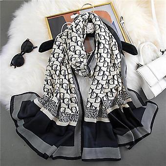 Womens 100% Large Mulberry Silk Scarf Long Satin Scarf Fashion Designer Scarf Lightweight Wraps, ST007