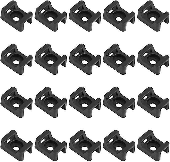 100pcs Black Cable Tie Holders, Cable Tie Base, 23mmx16mm