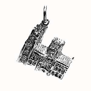 Silver 13x18mm Westminster Abbey Pendant or Charm