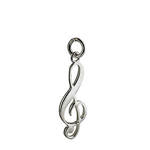 Silver 28x11mm G Clef Pendant