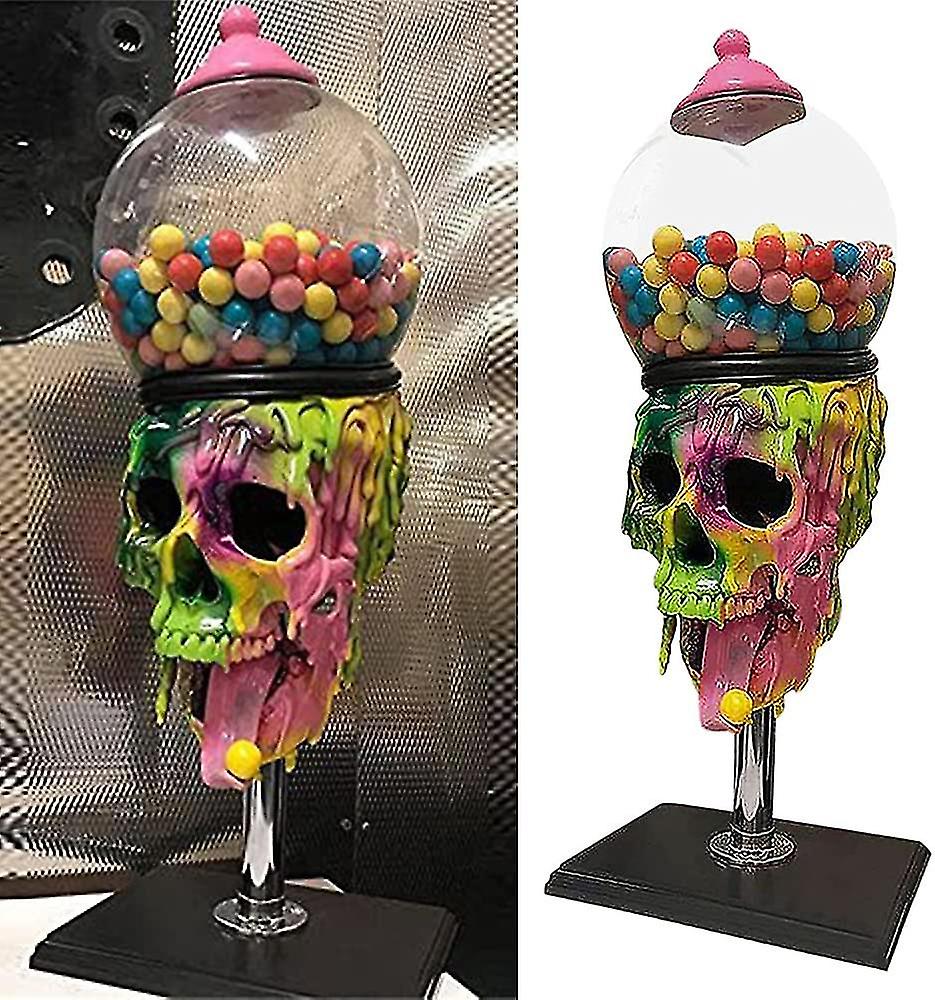 Halloween Bubble Gum Machine, Nouveau distributeur de bonbons skull coloré Cool Gumball Distributeur Automatique