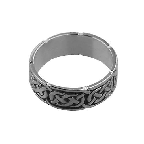 Silver oxidized 6mm Celtic Wedding Ring Size Q