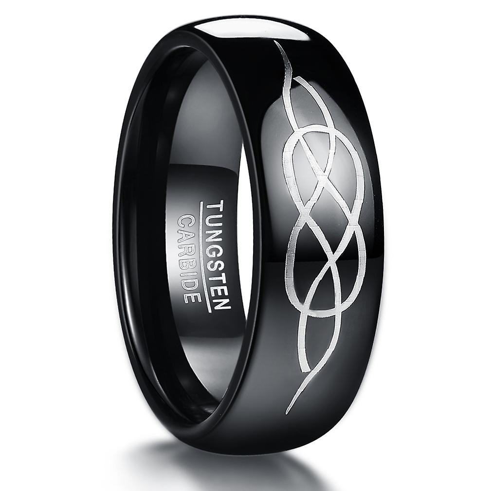 8mm Width Men's Tungsten Carbide Steel Ring